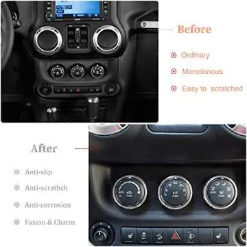 Premium Audio Button Cover Trim for Jeep & Dodge Models