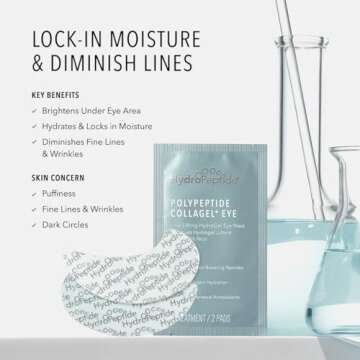 HydroPeptide PolyPeptide Collagel Eye Masks, Line-Lifting Hydrogel, Firmer Appearance and Hydration,...