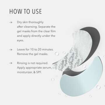 HydroPeptide PolyPeptide Collagel Eye Masks, Line-Lifting Hydrogel, Firmer Appearance and Hydration, 8 Treatments