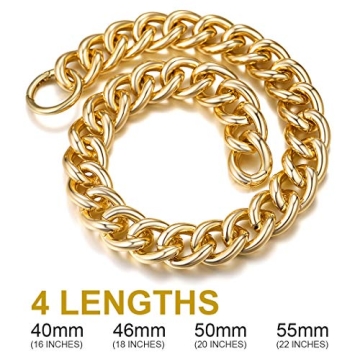 Gold Chunky Choker Chain Necklace for Women, 23mm Stylish Design