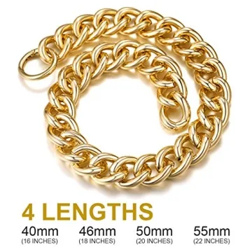 Gold Chunky Choker Chain Necklace for Women, 23mm Stylish Design