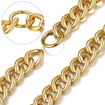Gold Chunky Choker Chain Necklace for Women, 23mm Stylish Design