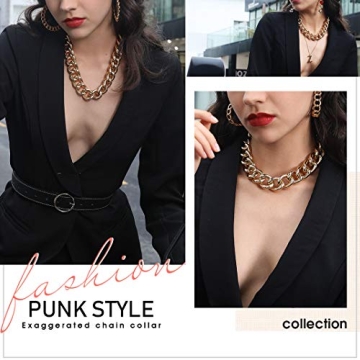 Gold Chunky Choker Chain Necklace for Women, 23mm Stylish Design