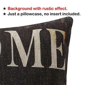 TRENDIN Decorative Throw Pillow Cover 20x12 inch Rustic Look Black Welcome to Our Porch Cushion Case Rectangular Shape PL347TR
