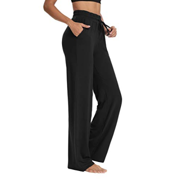 Sarin Mathews Women’s Yoga Sweatpants - Comfy Wide Leg Lounge Pants with Pockets