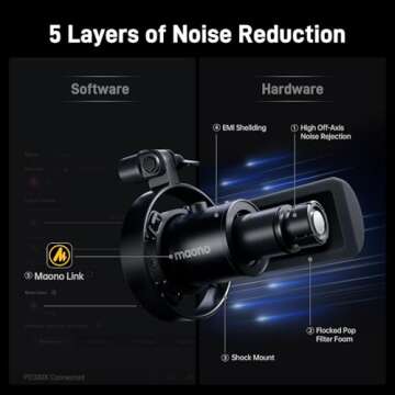 MAONO Dynamic Microphone-XLR USB Podcast Recording Mic: for Vocal Recording, Content Creation, Home Studio, Voiceover, with 192kHz/24bit, Noise Reduction, Mic Gain, Monitoring, Mute (PD300X)