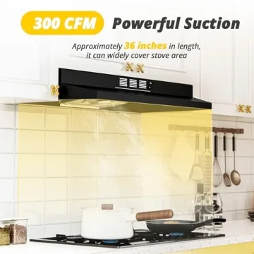 36 inch FIREGAS Black Range Hood - Ducted/Ductless