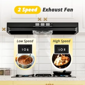 36 inch FIREGAS Black Range Hood - Ducted/Ductless