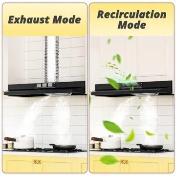 36 inch FIREGAS Black Range Hood - Ducted/Ductless