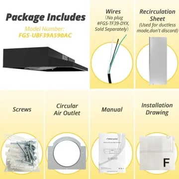 36 inch FIREGAS Black Range Hood - Ducted/Ductless