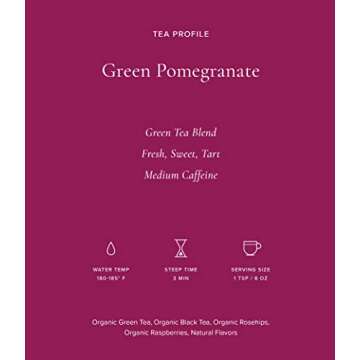 Art of Tea | Organic Green Pomegranate Green Tea 2.5oz | Artisan Loose Leaf Tea Tin