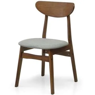 Wickerix Dining Room Set of 4 Yumiko Chairs and Round Dining Table Kitchen Modern Solid Wood w/Padded Seat