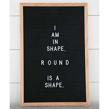 Word up Premium Felt Letter Board (12x18, Reversible/Two Sided Oak Frame with White and Black Felt) Comes with Black and White Characters and Emojis