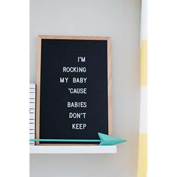 Word up Premium Felt Letter Board (12x18, Reversible/Two Sided Oak Frame with White and Black Felt) Comes with Black and White Characters and Emojis