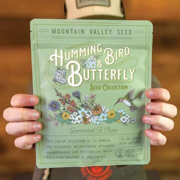 Wildflower Seeds Bulk, 2 Oz. 80,000+ Seeds, Butterfly and Hummingbird Seed Mix, 23 Non-GMO Varieties...
