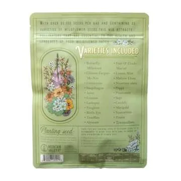 Wildflower Seeds Bulk, 2 Oz. 80,000+ Seeds, Butterfly and Hummingbird Seed Mix, 23 Non-GMO Varieties of Butterfly Garden Seeds for Planting - Hummingbird Flower Seeds, Butterfly Flower Seeds