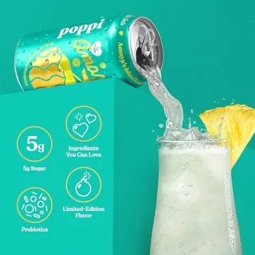 Poppi Sparkling Prebiotic Soda - Amaya’s Island Colada 12 Pack
