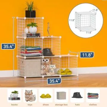 TUMUCUTE Closet Organizer,6-Cube Closet Organizers and Storage,Closet Cabinet Metal Shelf Rack Storage Shelves Bookshelf,Toy Organizers and Storage Bins