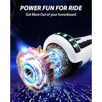 SIMATE Hoverboard, 6.5" Self Balancing Hover Boards with Bluetooth and LED Light Wheels | Top 8.5mph & 8.5 Miles Range Power by Dual 250W Motor, Gifts for Kids Adults