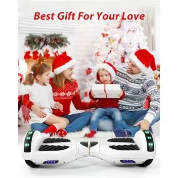 SIMATE Hoverboard, 6.5" Self Balancing Hover Boards with Bluetooth and LED Light Wheels | Top 8.5mph & 8.5 Miles Range Power by Dual 250W Motor, Gifts for Kids Adults