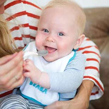 BEABA Toddler Self Feeding Cutlery, Round Soft Tip Design, Toddler Utensils, Baby Fork and Baby Spoo...