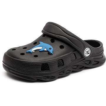 WOUEOI Kid's Girls Boys Clogs Garden Shoes Cartoon Slides Sandals Beach Slipper Children