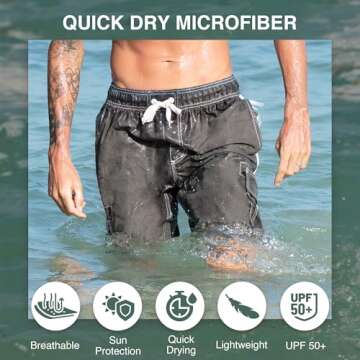 Kanu Surf Men's Barracuda Swim Trunks (Regular & Extended Sizes), Charcoal, 4X