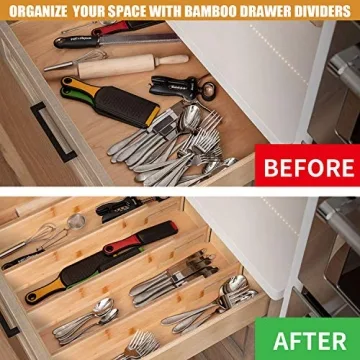 Toydoooco Bamboo Drawer Dividers for Organized Spaces