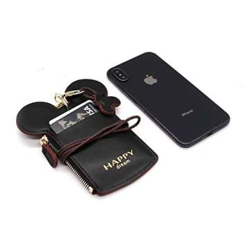 QiMing Mouse Ears Card Holder for Women and Girls