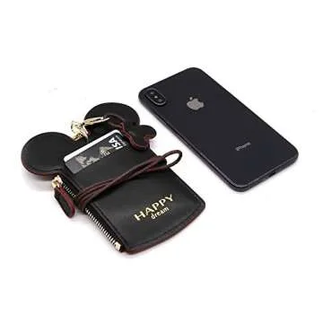 QiMing Mouse Ears Card Holder for Women and Girls