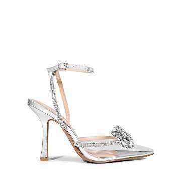 DREAM PAIRS Women's High Heels Destiny Closed Toe Strappy Heels Sexy Rhinestone Ankle Strap Pumps We...