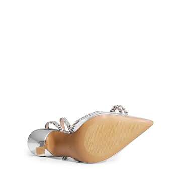 DREAM PAIRS Women's High Heels Destiny Closed Toe Strappy Heels Sexy Rhinestone Ankle Strap Pumps Wedding Bridal Party Dress Shoes Destiny,Size 7,Silver-Clear,SDPU2208W