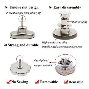 ZLMCUJE Instant Buttons – No Sew, Reusable Fashion Fixes