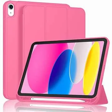 iMieet New iPad 10th Generation Case 2022 10.9 Inch with Pencil Holder, Trifold Stand Smart Case wit...