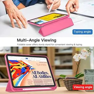 iMieet New iPad 10th Generation Case 2022 10.9 Inch with Pencil Holder, Trifold Stand Smart Case with Soft TPU Back,Auto Wake/Sleep(Watermelon)