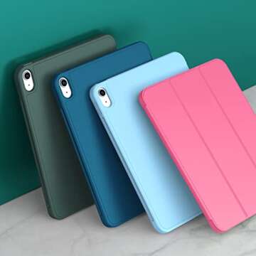 iMieet New iPad 10th Generation Case 2022 10.9 Inch with Pencil Holder, Trifold Stand Smart Case with Soft TPU Back,Auto Wake/Sleep(Watermelon)