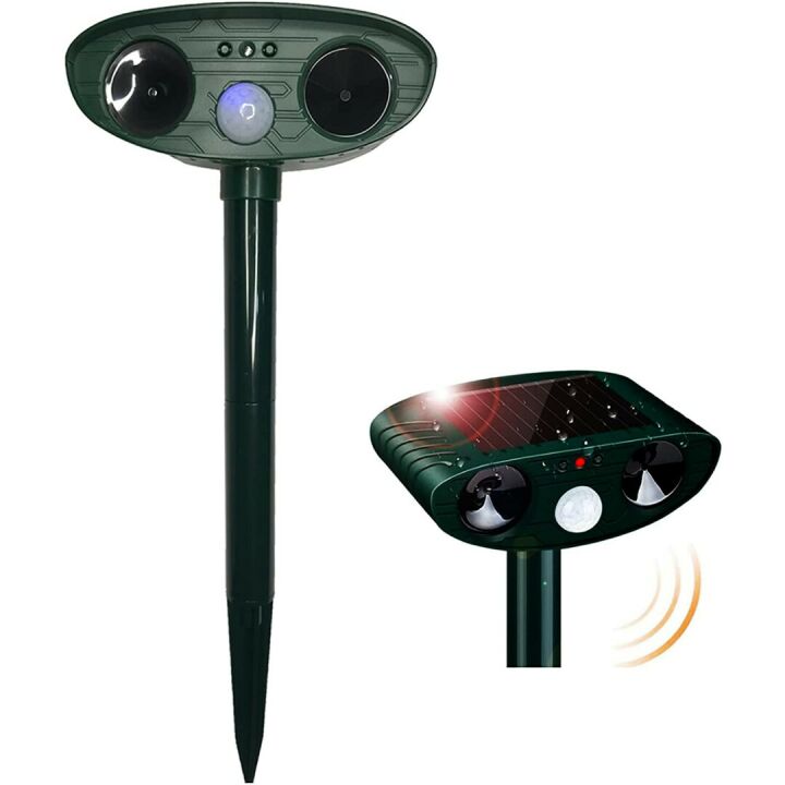 Solar Animal Repeller with Motion Sensor - Green Deterrent
