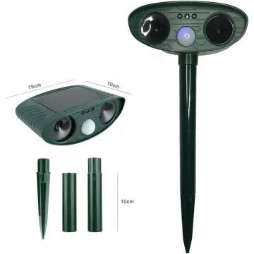 Solar Animal Repeller with Motion Sensor - Green Deterrent