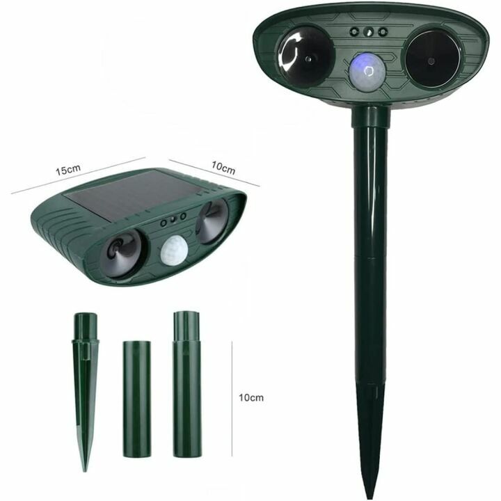 Solar Animal Repeller with Motion Sensor - Green Deterrent
