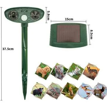 Solar Animal Repeller with Motion Sensor - Green Deterrent