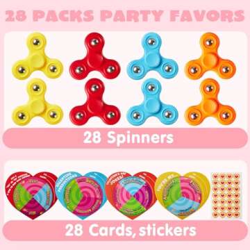 JOYIN 28 PCSFidget Spinner with Gifts Cards , Stress Relief Hand Finger Spinner Fidget Toy for Kids ...