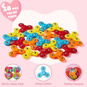 JOYIN 28 PCSFidget Spinner with Gifts Cards , Stress Relief Hand Finger Spinner Fidget Toy for Kids Party Favors for Classroom Exchange Toy, School Classroom Prizes Exchange Gift