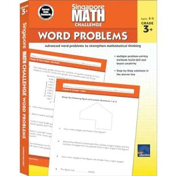Singapore Math Challenge Word Problems Workbook for Grades 3-5 with Answer Key