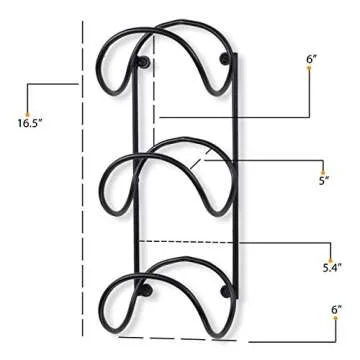 Wallniture Wrought Iron Metal Towel Rack - Solid Quality Wall Mountable for Bathroom Storage - Large Enough to Fit Rolled Bath Beach Towels Black Set of 2
