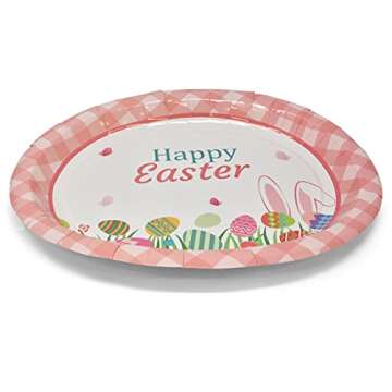 Gift Boutique 50 Count Easter Oval Paper Plates 10" X 12" Large Disposable Platters Party Goods Set ...