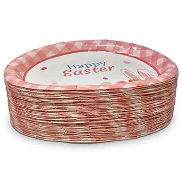 Gift Boutique 50 Count Easter Oval Plates Bright Design