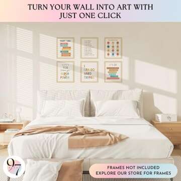 97 DECOR Kids Affirmation Wall Decor - Positive Affirmations for Kids Decor, Affirmation Art Prints Nursery Pictures, Colorful Inspirational Quotes Posters for Classroom Playroom Decor (8x10 UNFRAMED)