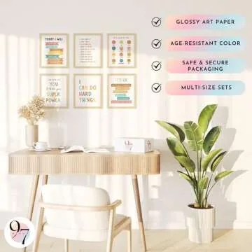 97 DECOR Kids Affirmation Wall Decor - Positive Affirmations for Kids Decor, Affirmation Art Prints Nursery Pictures, Colorful Inspirational Quotes Posters for Classroom Playroom Decor (8x10 UNFRAMED)