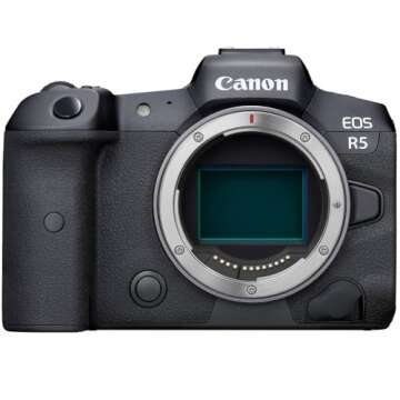 Canon EOS R5 Mirrorless Digital Camera (Body Only) (4147C002), Canon RF 24-70mm Lens, 64GB Memory Ca...