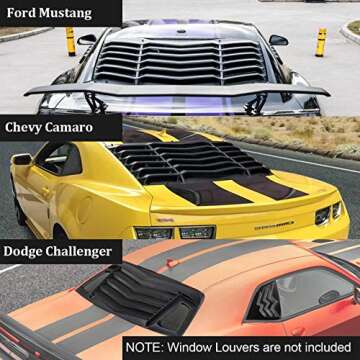 Rear Window Louvers Hardware Installation Hardware Accessories for Ford Mustang Dodge Challenger Cam...